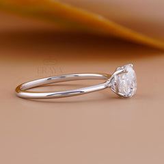 Solitaire Ring with Cushion Cut Lab Diamond