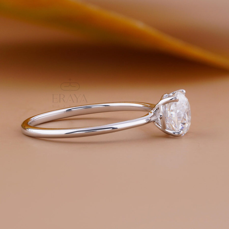 Solitaire Ring with Cushion Cut Lab Diamond