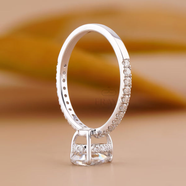 Diamond Pear Cut Ring with Hidden Halo