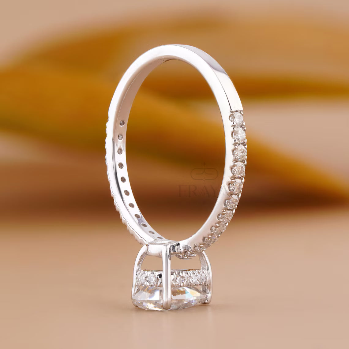 Diamond Pear Cut Ring with Hidden Halo