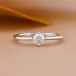 Solitaire Lab Diamond Ring with Round Brilliance