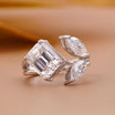 Three Stone Lab Diamond Ring | Emerald Open Band