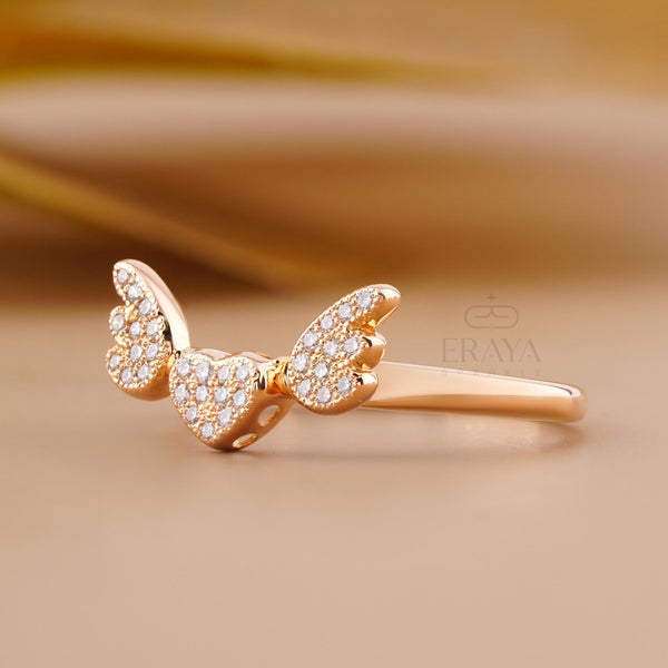 Lab Diamond Engagement Ring with Angel Wings