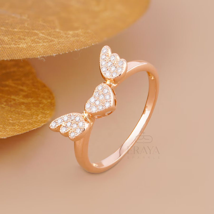 Lab Diamond Engagement Ring with Angel Wings