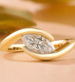 Bypass Gold Marquise Diamond Ring Modern