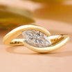 Bypass Gold Marquise Diamond Ring Modern