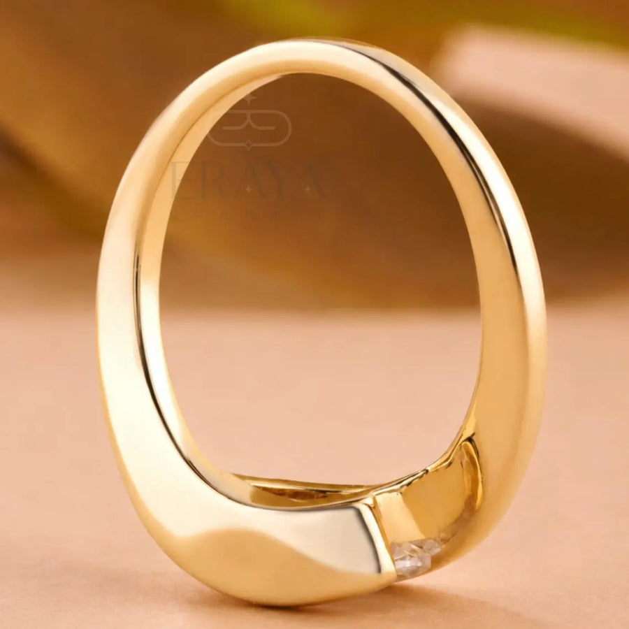 Bypass Gold Marquise Diamond Ring Modern