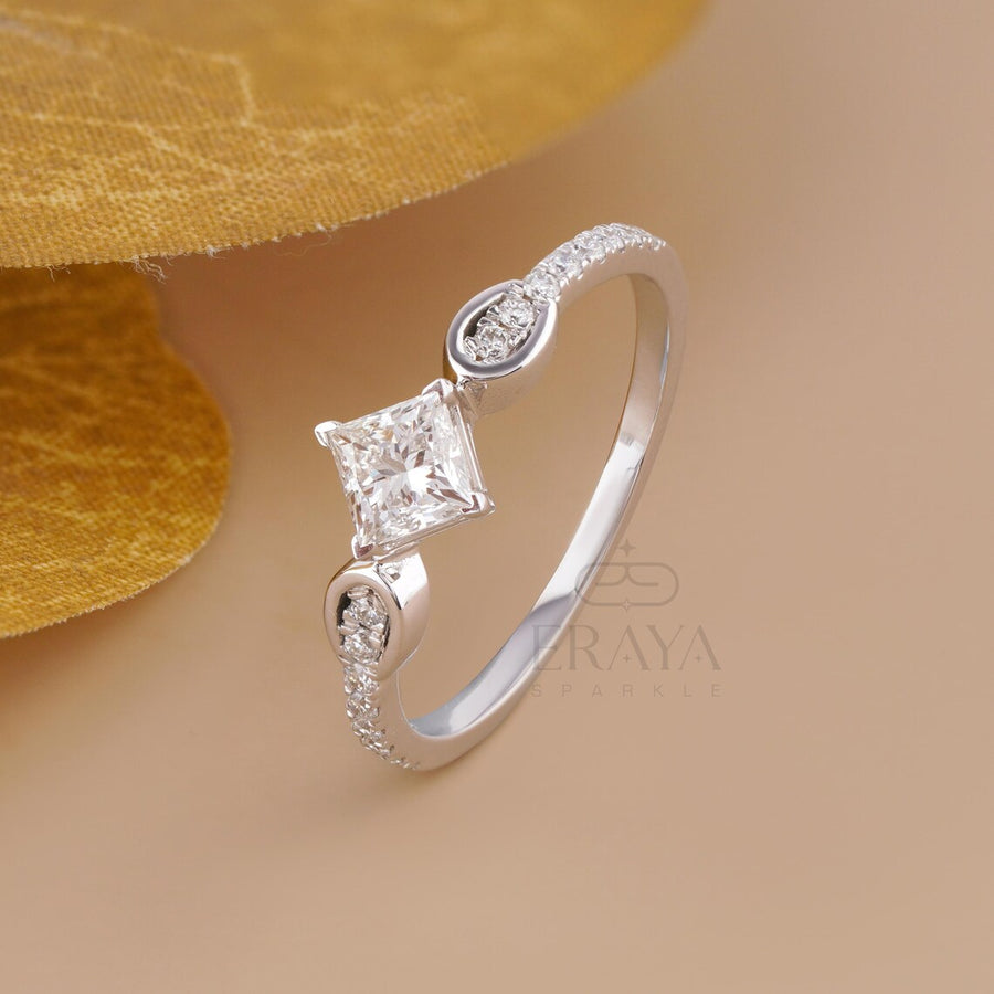 Princess Cut lab grown Diamond Ring