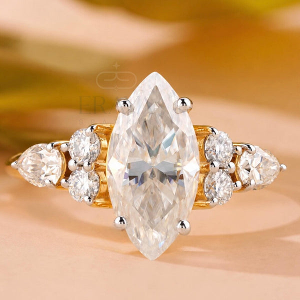 Marquise Diamond Ring Vintage Engagement