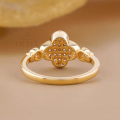 Lab Grown Diamond Clover Ring in Yellow Gold | Dainty Promise Ring
