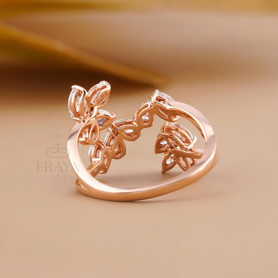 Pear & Marquise  Diamond Open Ring