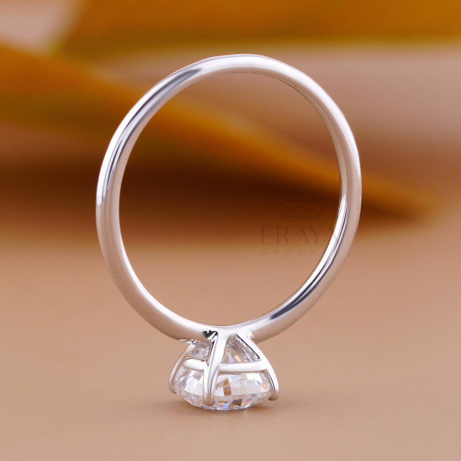 Solitaire Ring with Cushion Cut Lab Diamond