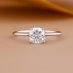 Solitaire Ring with Cushion Cut Lab Diamond
