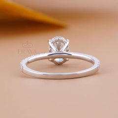 Oval Diamond Ring – Hidden Halo Pavé Design