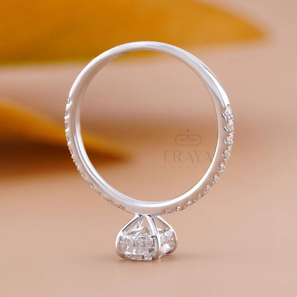 Oval Diamond Ring – Hidden Halo Pavé Design