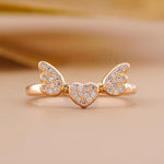 Lab Diamond Engagement Ring with Angel Wings