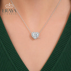 Diamond Heart Necklace – Halo Love Pendant