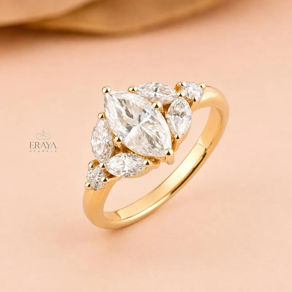 Marquise Diamond Engagement Ring | Lab Diamond Ring
