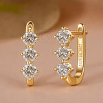Three Stone Lab-Grown Diamond Huggie Hoops