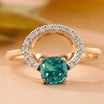 Cushion Sapphire Ring | Halo Bridal Gold Ring