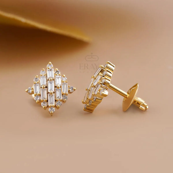 Baguette Diamond Earrings | Art Deco Studs