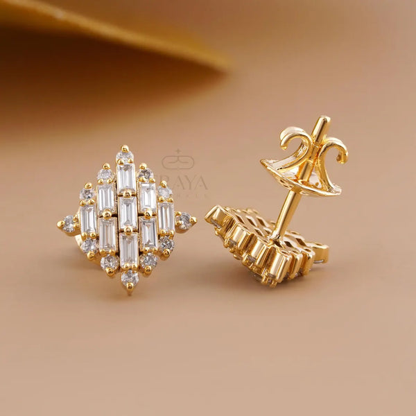 Baguette Diamond Earrings | Art Deco Studs