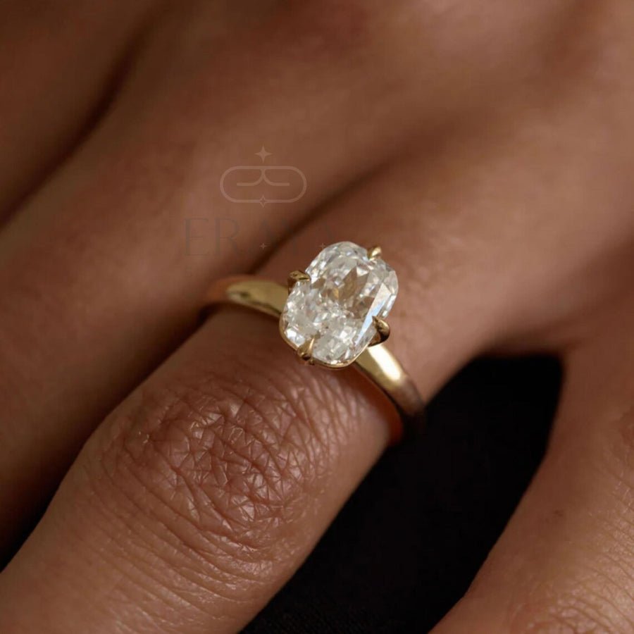 Cushion Cut Diamond Compass Engagement Ring