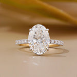 Gold Engagement Rings | Hidden Halo Oval Ring