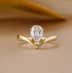Pear Diamond Engagement Ring | Modern Open Band