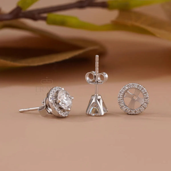 Diamond Jacket Earrings | Detachable Halo Studs