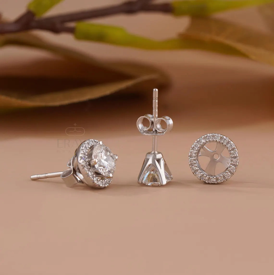 Diamond Jacket Earrings | Detachable Halo Studs