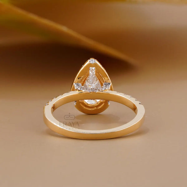 Pear Cut Halo with Lab Diamond Ring