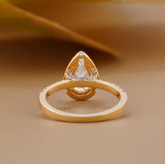 Pear Cut Halo with Lab Diamond Ring
