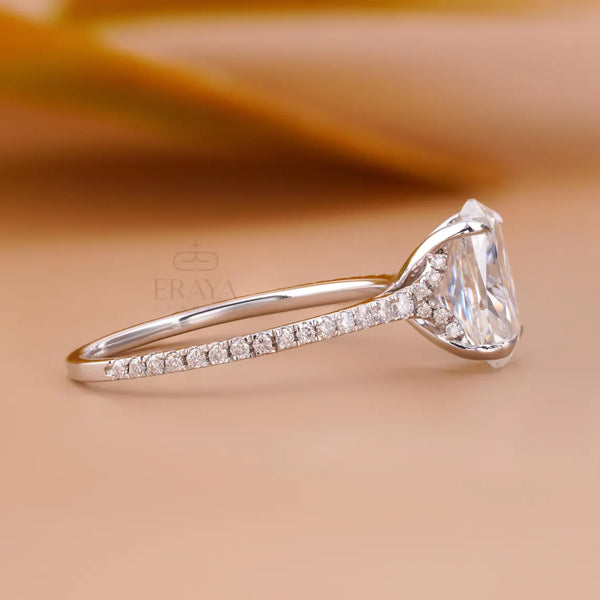 Cushion Cut Diamond Ring with Split Shank