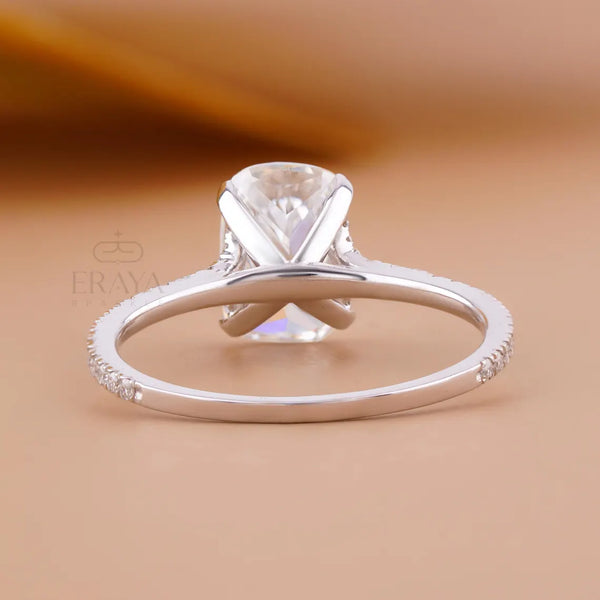 Cushion Cut Diamond Ring with Split Shank