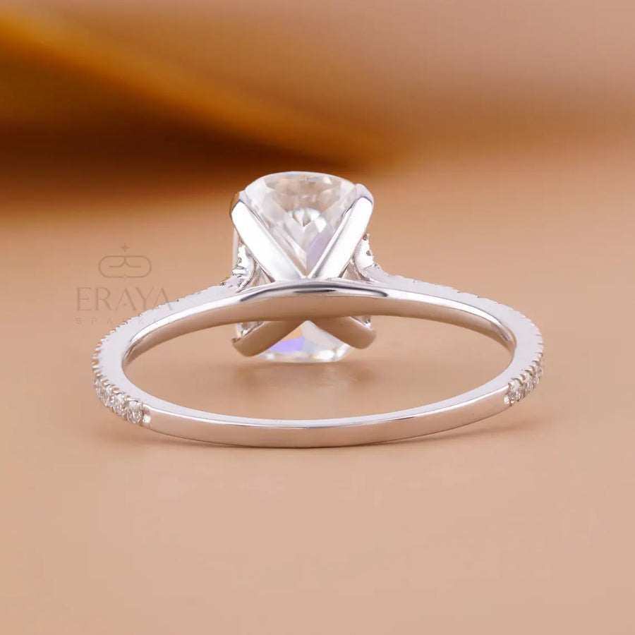 Cushion Cut Diamond Ring with Split Shank