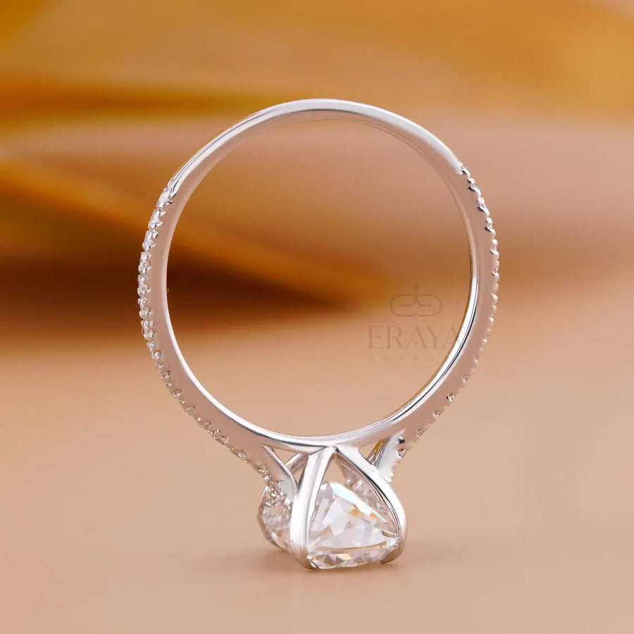 Cushion Cut Diamond Ring with Split Shank