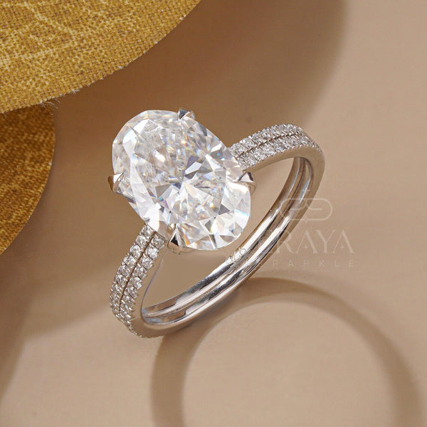 Oval Engagement Ring – Cathedral Diamond