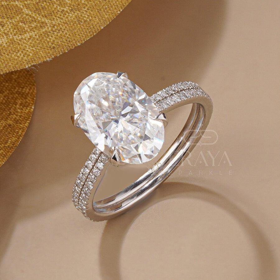 Oval Engagement Ring – Cathedral Diamond