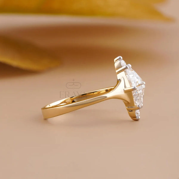 Trapezoid Cut Lab Diamond Engagement Ring