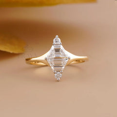 Trapezoid Cut Lab Diamond Engagement Ring