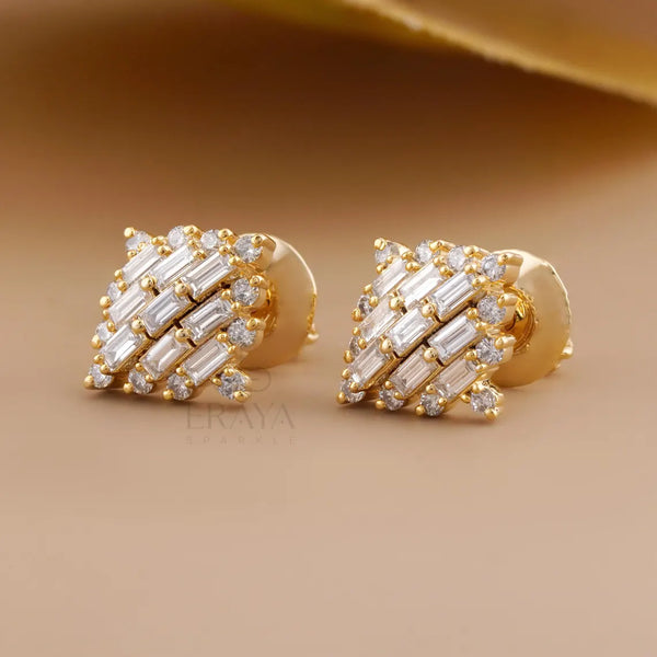 Baguette Diamond Earrings | Art Deco Studs