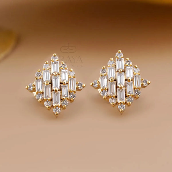 Baguette Diamond Earrings | Art Deco Studs