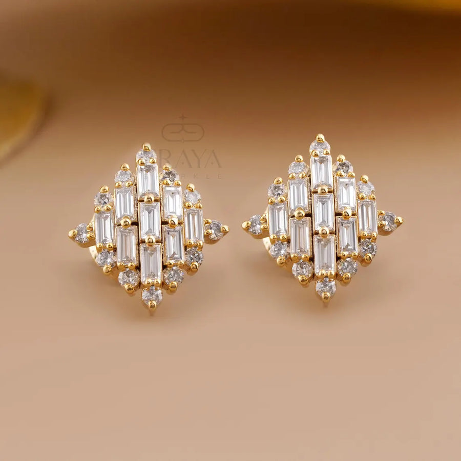 Baguette Diamond Earrings | Art Deco Studs