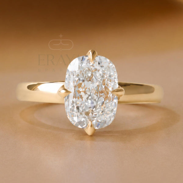 Cushion Cut Diamond Compass Engagement Ring