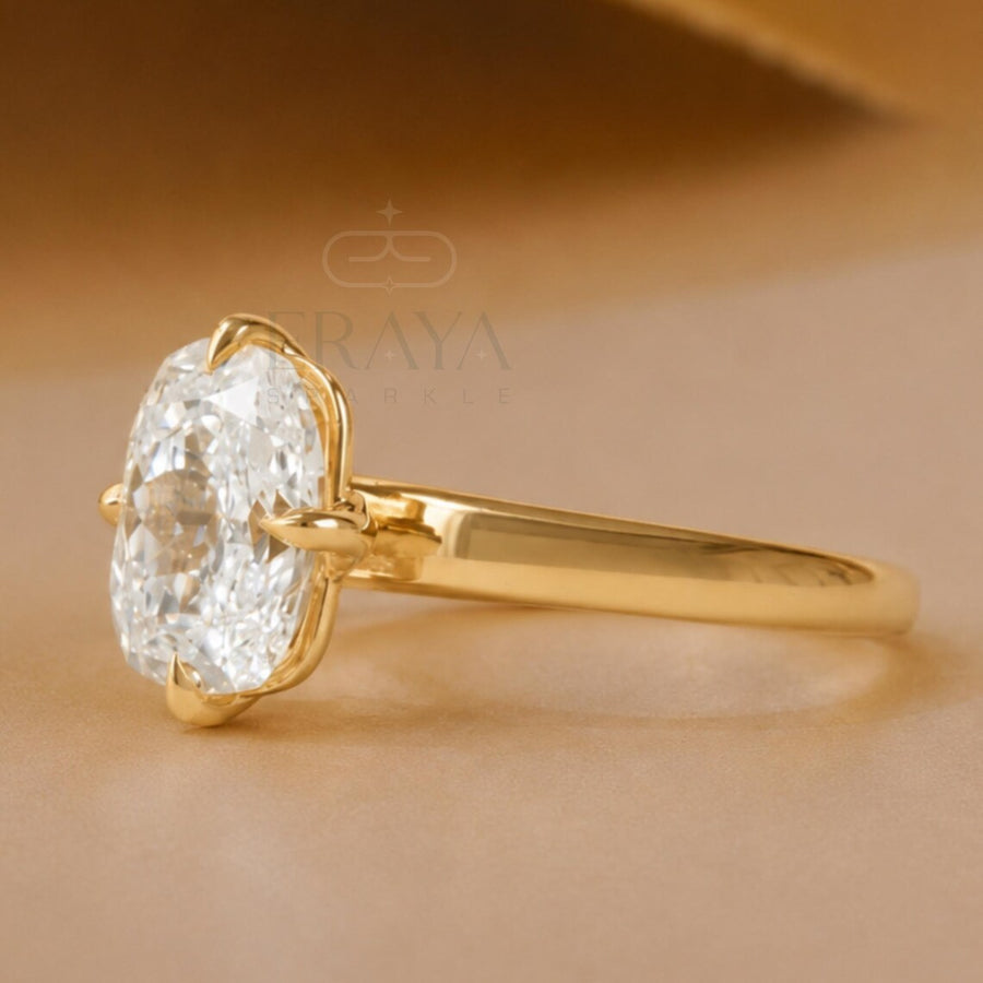 Cushion Cut Diamond Compass Engagement Ring