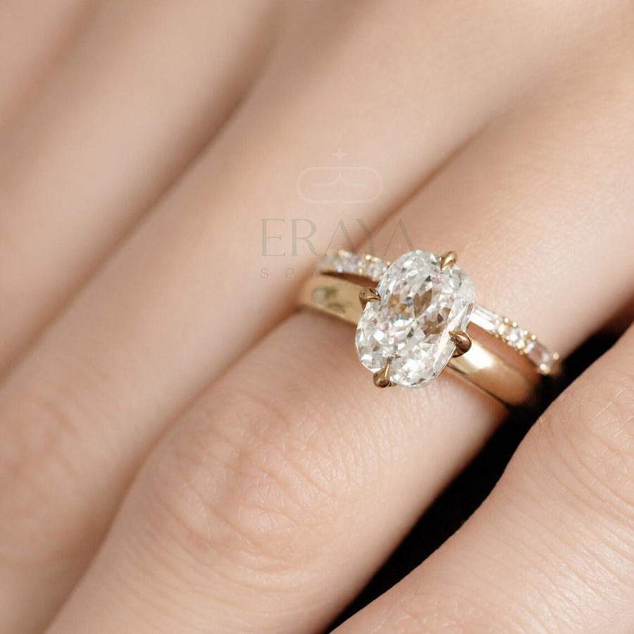 Cushion Cut Diamond Compass Engagement Ring