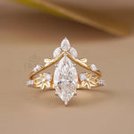 Marquise Diamond Ring with Nature V Band