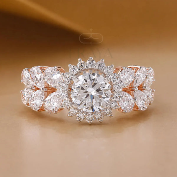 Solitaire Diamond Halo Engagement Ring