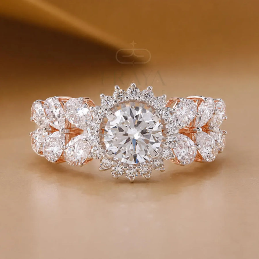 Solitaire Diamond Halo Engagement Ring